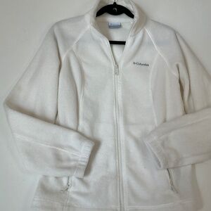 Columbia Women’s fleece full zip white size small